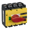 Imagem de interruptor seccionador Interpact INS250 4P punho vermelho/face frontal amarela