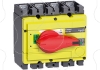Imagem de interruptor seccionador Interpact INS250 4P punho vermelho/face frontal amarela