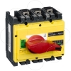 Imagem de interruptor seccionador Interpact INS250 3P punho vermelho/face frontal amarela