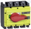 Imagem de interruptor seccionador Interpact INS250 3P punho vermelho/face frontal amarela