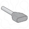 Imagem de extremidade de cabo duplo isolada – tamanho médio – 2,5 mm² - cinzento