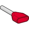 Imagem de extremidade de cabo duplo isolada – tamanho médio – 1 mm² - vermelho