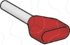 Imagem de extremidade de cabo duplo isolada – tamanho médio – 1 mm² - vermelho