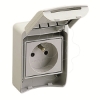 Imagem de PratiKa socket - grey - 2P + E - 10/16 A - 250 V - French - IP65 - surface