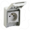 Imagem de PratiKa socket - grey - 2P + E - 10/16 A - 250 V - French - IP65 - surface