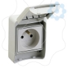 Imagem de PratiKa socket - grey - 2P + E - 10/16 A - 250 V - French - IP65 - surface