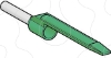Imagem de ponteira simples com porta-referências – tamanho médio – 0,34 mm² - verde