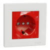 Imagem de Asfora - Tomada 2P+T com obturadores - 16A - Branco/Vermelho