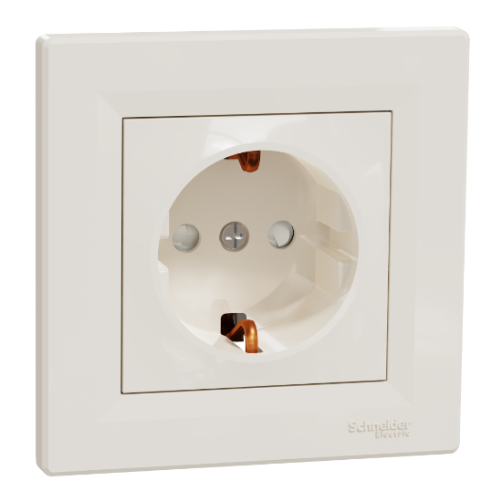 Imagem de Asfora - Tomada 2P+T com obturadores - 16A - Creme