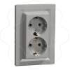 Imagem de Asfora - Tomada 2P+T dupla - 16A - Alumínio
