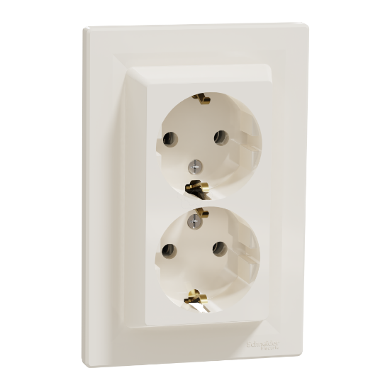 Imagem de Asfora - Tomada 2P+T dupla - 16A - Creme