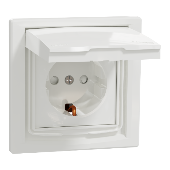 Imagem de Asfora - Tomada 2P+T com tampa e obturadores - 16A - IP44 - Branco