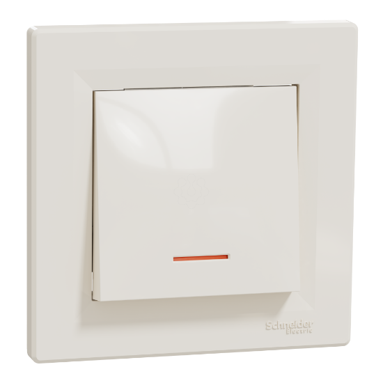 Imagem de Asfora - Interruptor unipolar - luminoso - 10A - Creme