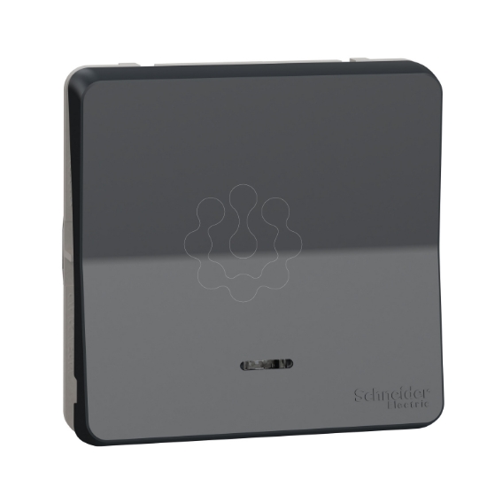 Imagem de Mureva Styl - Comutador de escada - encastrar/saliente - luminoso - IP55 - 16A - Cinzento