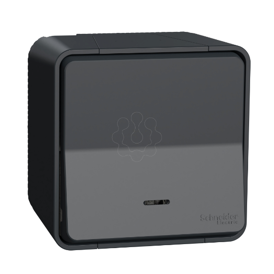 Imagem de Comutador de escada monobloco, Mureva Styl, saliente, luminoso, IP55, 16A, Cinzento