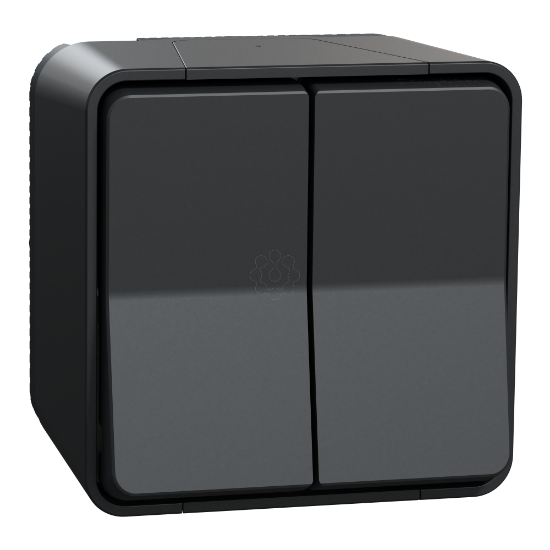 Imagem de Comutador de escada duplo monobloco, Mureva Styl, saliente, IP55, 16A, Cinzento