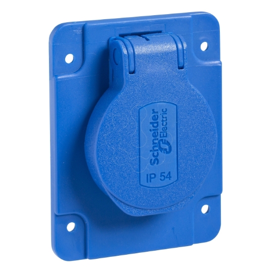 Imagem de PratiKa socket - blue - 2P + E - 10/16 A - 250 V - French - IP54 - flush - back