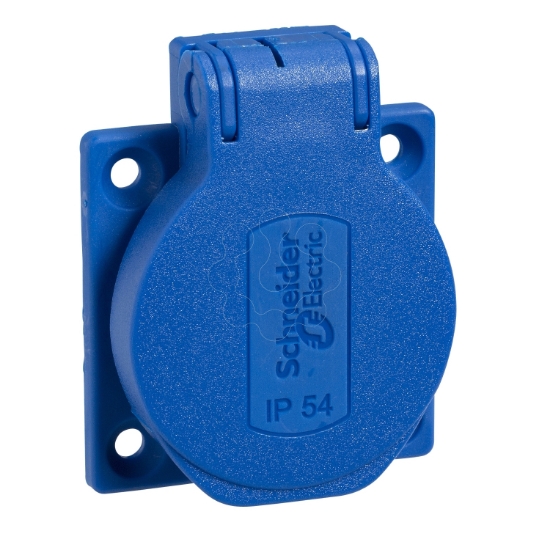 Imagem de PratiKa socket - blue - 2P + E - 10/16 A - 250 V - French - IP54 - flush - back
