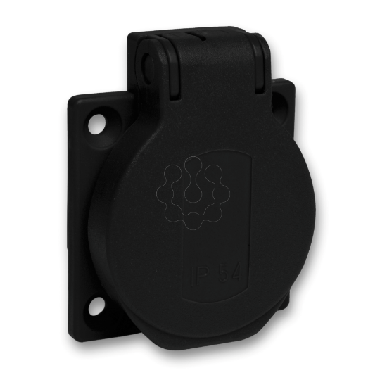 Imagem de PratiKa socket - black - 2P + E - 10/16 A - 250 V - German - IP54 - flush - back