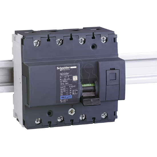 Imagem de Miniature circuit breaker, Acti9 NG125H, 4P, 20 A, C curve, 36 kA IEC 60947 2