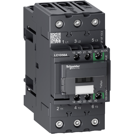 Imagem de TeSys D contactor 3P 50A AC-3 up to 440V coil 100-250V AC/DC EverLink