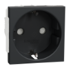 Imagem de Tomada 2P+T com obturadores e tampa lig. parafuso, Unica, 16 A, Antracite