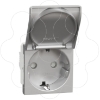 Imagem de Tomada 2P+T com obturadores lig. parafuso, Unica, 16A, Alumínio