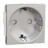 Imagem de Tomada 2P+T com obturadores e tampa lig. parafuso, Unica, 16 A, Alumínio