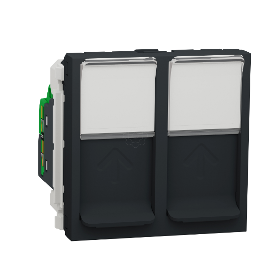 Imagem de Nova Unica - Tomada dupla RJ45 - cat.5 - UTP - Antracite