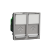 Imagem de Nova Unica - Tomada dupla RJ45 - cat.5 - UTP - Alumínio