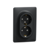 Imagem de Tomada dupla 2P+T monobloco com obturadores, Unica, 16A, Antracite