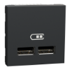 Imagem de Tomada carregador 2 USB tipo 2.0, Unica, 1A, Antracite