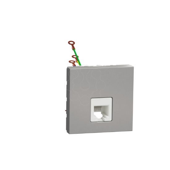 Imagem de Tomada telefone RJ12 2 mód., Unica, Alumínio