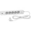 Imagem de Unica extend - Schuko trailing lead - 5 gangs - with USB port - white