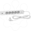 Imagem de Unica extend - Schuko trailing lead - 5 gangs - with USB port - white