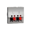 Imagem de New Unica - loudspeaker socket - 2 modules - aluminium