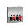 Imagem de New Unica - loudspeaker socket - 2 modules - aluminium