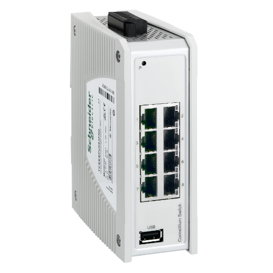 Imagem de ConneXium Premium Unmanaged Switch - 8 portas de cobre + 1 porta de fibra multimodo