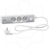Imagem de Unica extend - Schuko trailing lead - 3 gangs - with USB port - aluminium/white