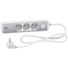 Imagem de Unica extend - Schuko trailing lead - 3 gangs - with USB port - aluminium/white
