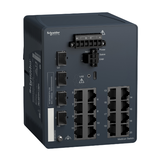Imagem de Modicon Managed Switch - 16 ports for copper + 4 Gigabit SFP