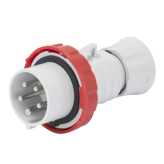 Imagem de Ficha Industrial c/Inversor 3P+N+T 32A 400V 6H IP67 Vermelho
