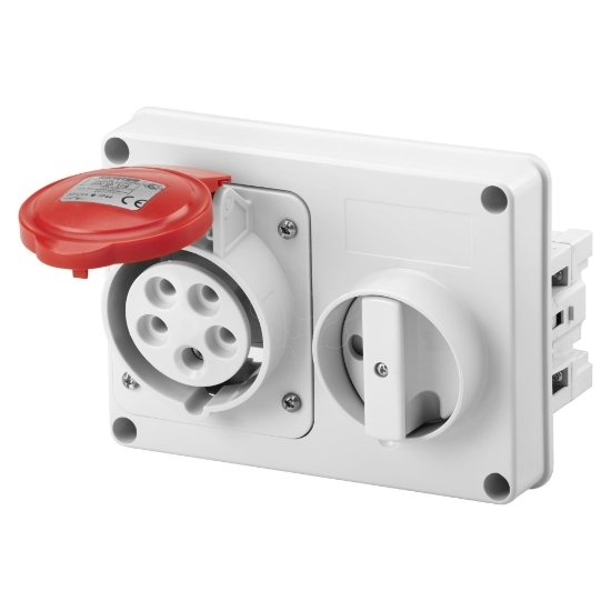 Imagem de Tomada Fixa Interbloqueada Horizontal 3P+N+T 16A 400V s/Fundo