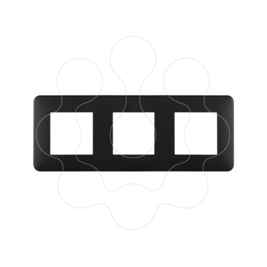 Imagem de ESPELHO TRIPLO PRETO MATE/CRÓMIO