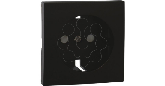 Imagem de CENTRO SCHUKO COM OBTURADOR PRETO MATE