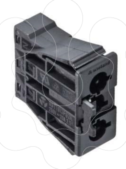 Imagem de Conetor Rápido 2P + T Macho de Painel Preto