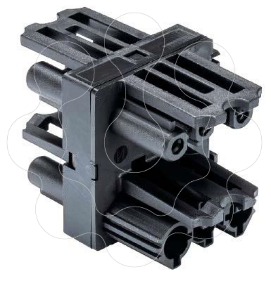 Imagem de Derivação 1 entrada / 3 saídas preto