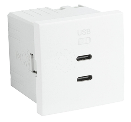 Imagem de CARREGADOR DUPLO USB TIPO C – 2 MÓD BRANCO