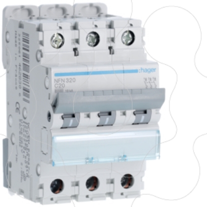 Mostrar detalhes para Disjuntor 3P 20A C 6/10kA 3M Imagem de Disjuntor 3P 20A C 6/10kA 3M