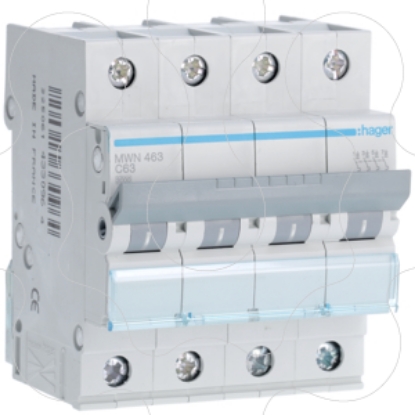 Mostrar detalhes para Disjuntor 4P 63A C 3kA 4M Imagem de Disjuntor 4P 63A C 3kA 4M